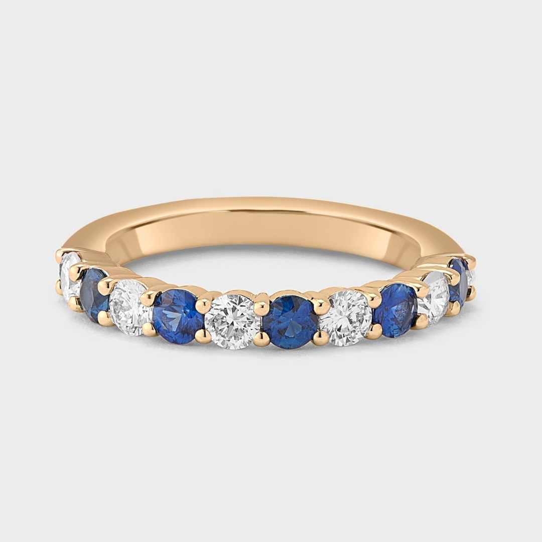 Sapphire Gemstone & Diamond Band