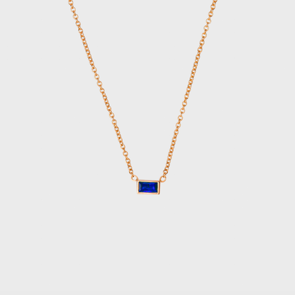 Gemstone Baguette Bezel Necklace