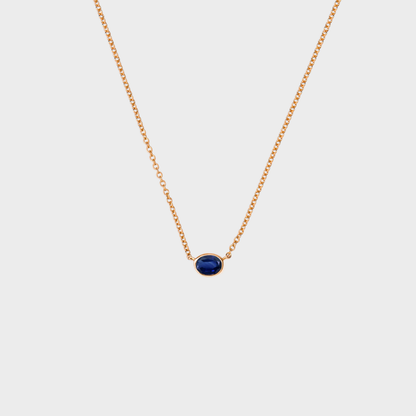 Gemstone Bezel Set Oval Necklace