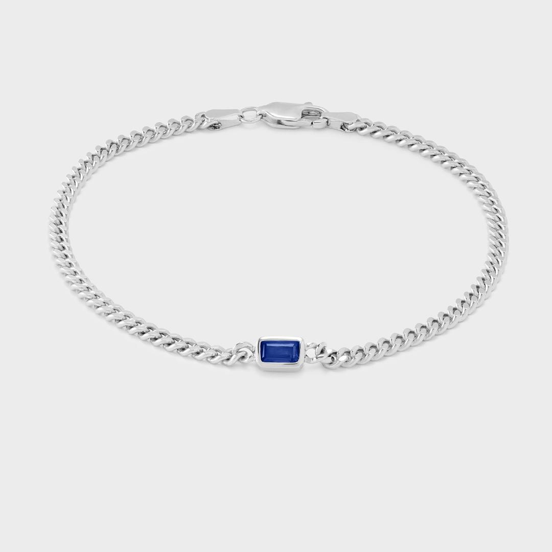 Gemstone Emerald Cut Chelsea Chain Bracelet
