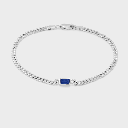 Gemstone Emerald Cut Chelsea Chain Bracelet