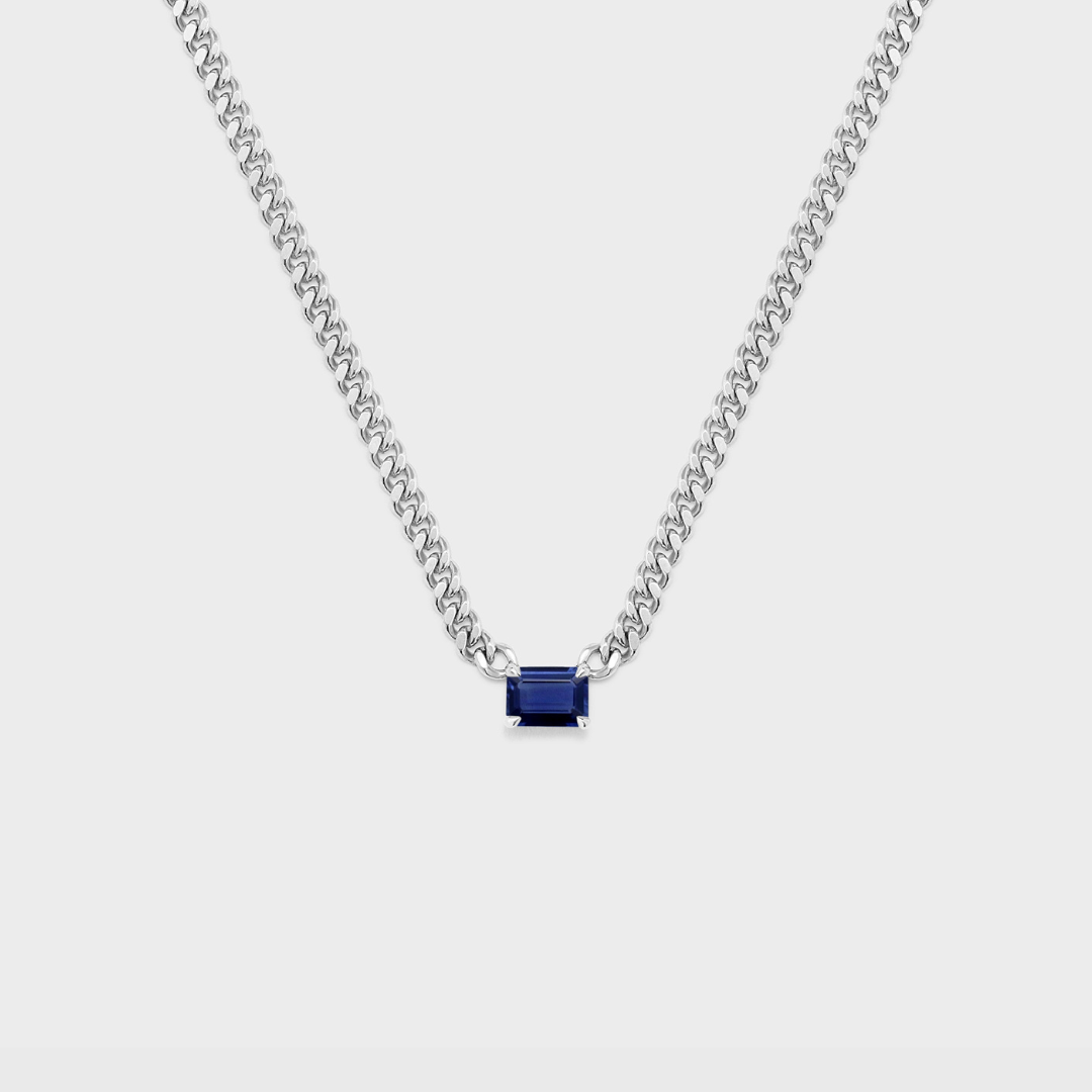 Gemstone Emerald Cut Chelsea Chain Necklace