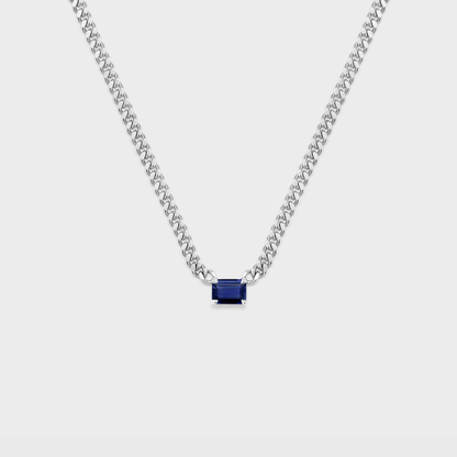 Gemstone Emerald Cut Chelsea Chain Necklace