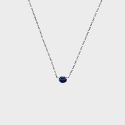 Gemstone Bezel Set Oval Necklace