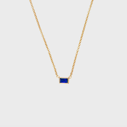 Gemstone Baguette Bezel Necklace