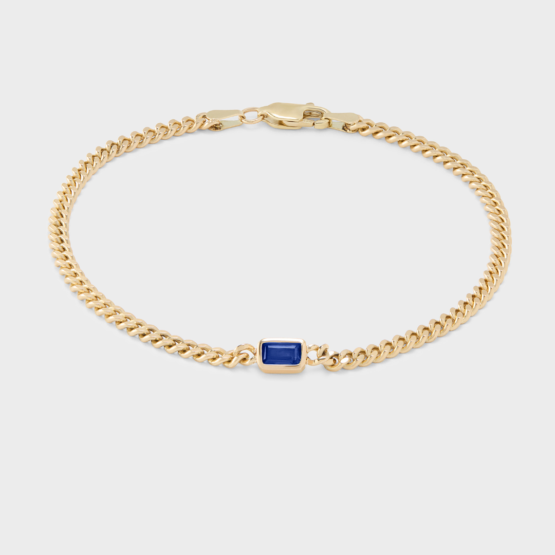 Gemstone Emerald Cut Chelsea Chain Bracelet