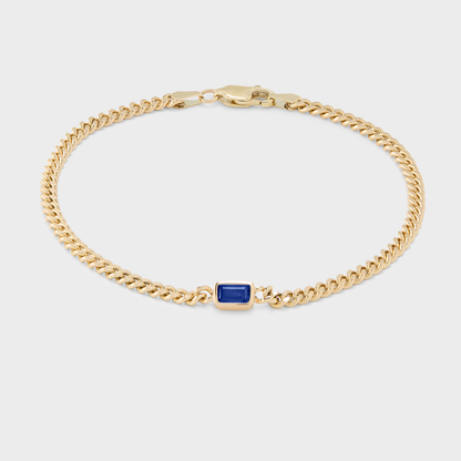 Gemstone Emerald Cut Chelsea Chain Bracelet