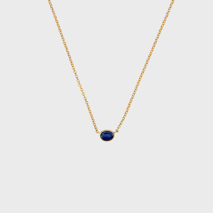 Gemstone Bezel Set Oval Necklace