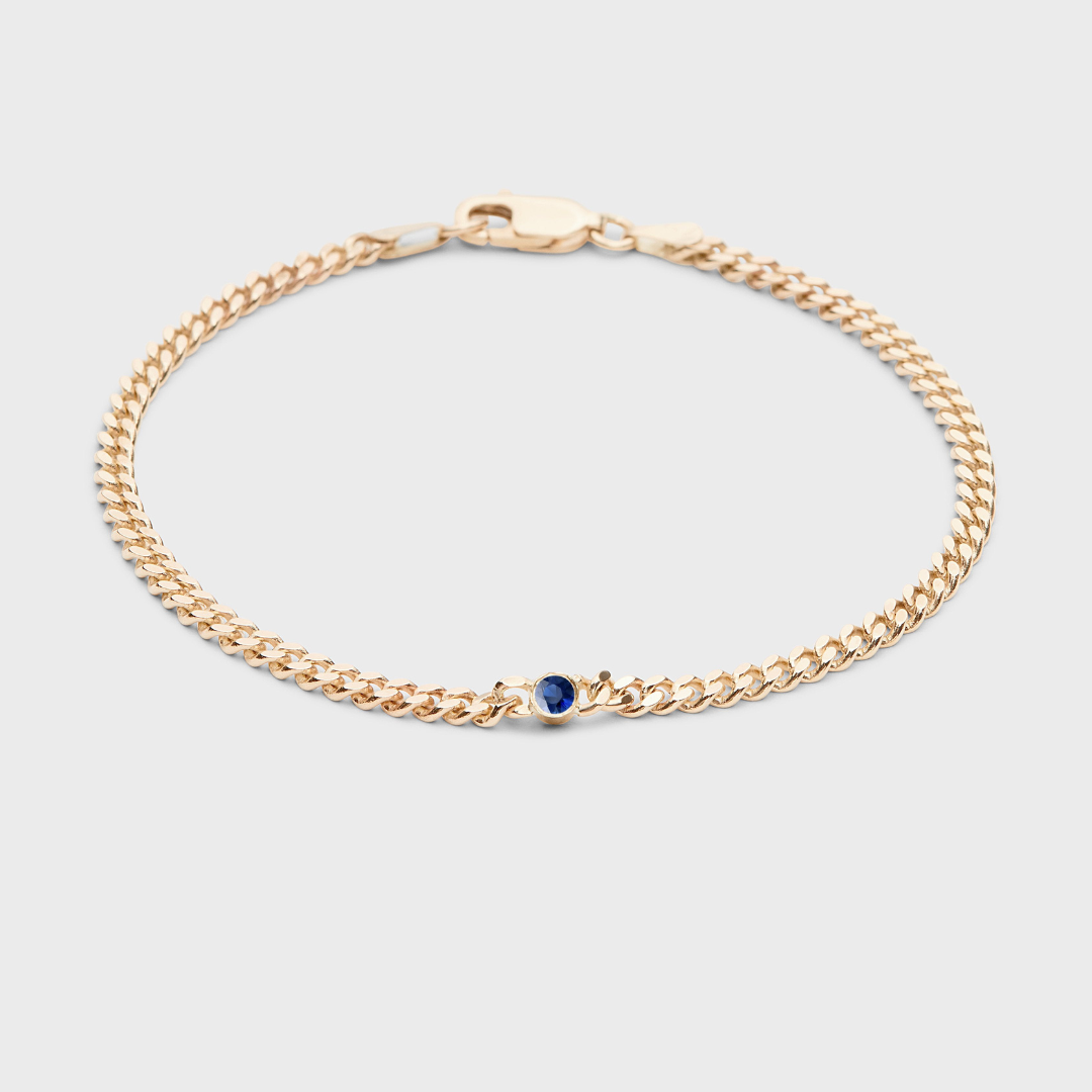 Gemstone Round Chelsea Chain Bracelet