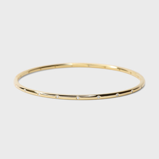 Burnished Diamond Bangle