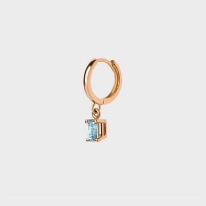 Gemstone Emerald Cut Charm Hoops