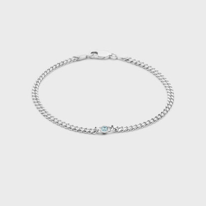 Gemstone Round Chelsea Chain Bracelet