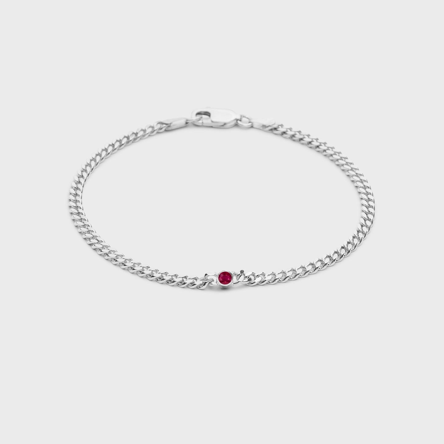 Gemstone Round Chelsea Chain Bracelet