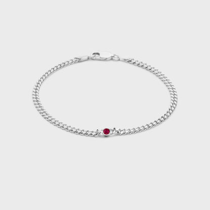 Gemstone Round Chelsea Chain Bracelet