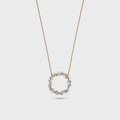 Mixed Fancy Shape Diamond Circle Pendant