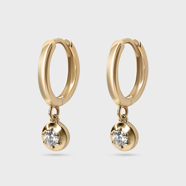 Colette Diamond Charm Hoops