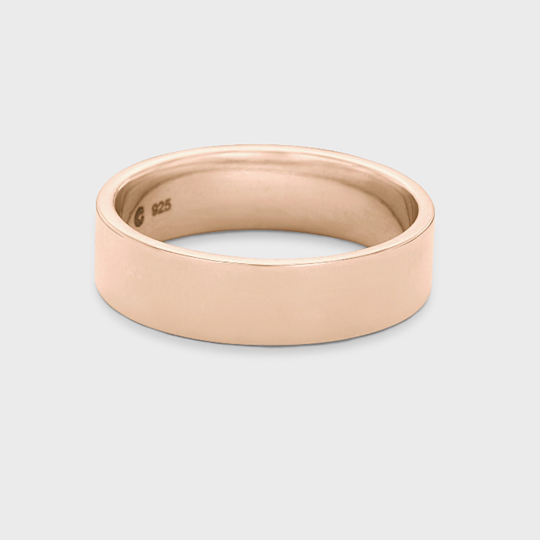 rose gold wedding band 6mm wide