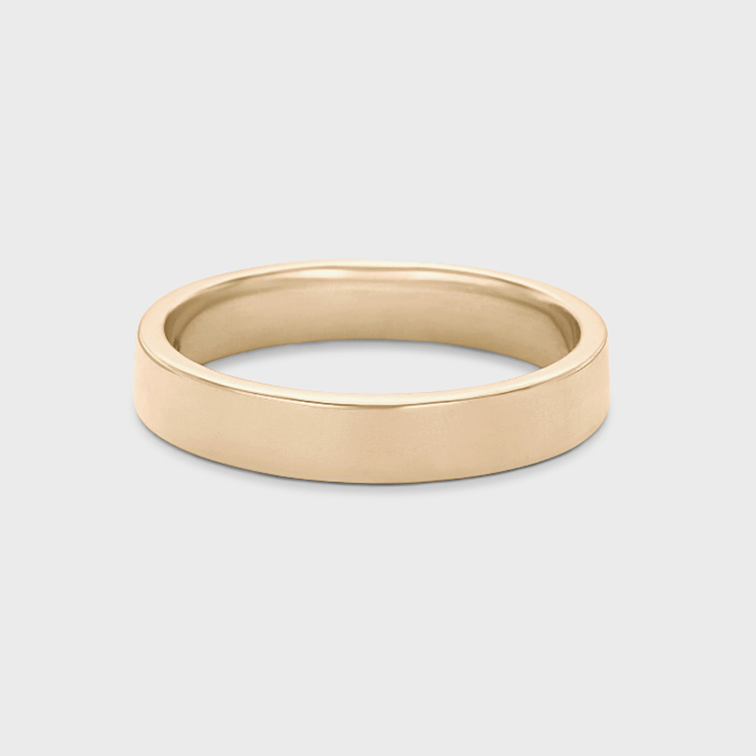 yellow gold wedding band 4mm wide