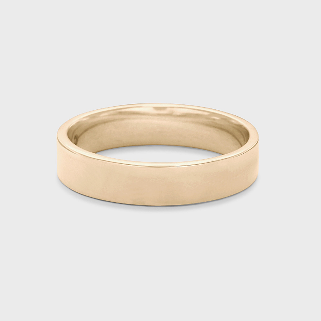 yellow gold wedding band 5mm wide