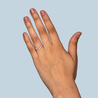 Curved Triple Row Pave Band