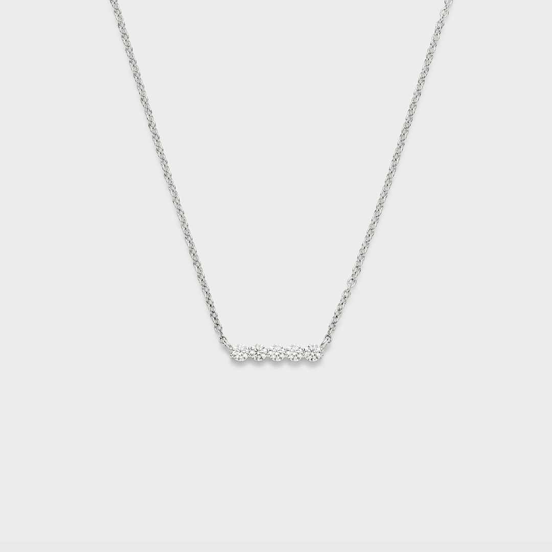 Defined Diamond Bar Necklace