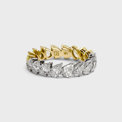 Fancy Yellow and White Diamond Band