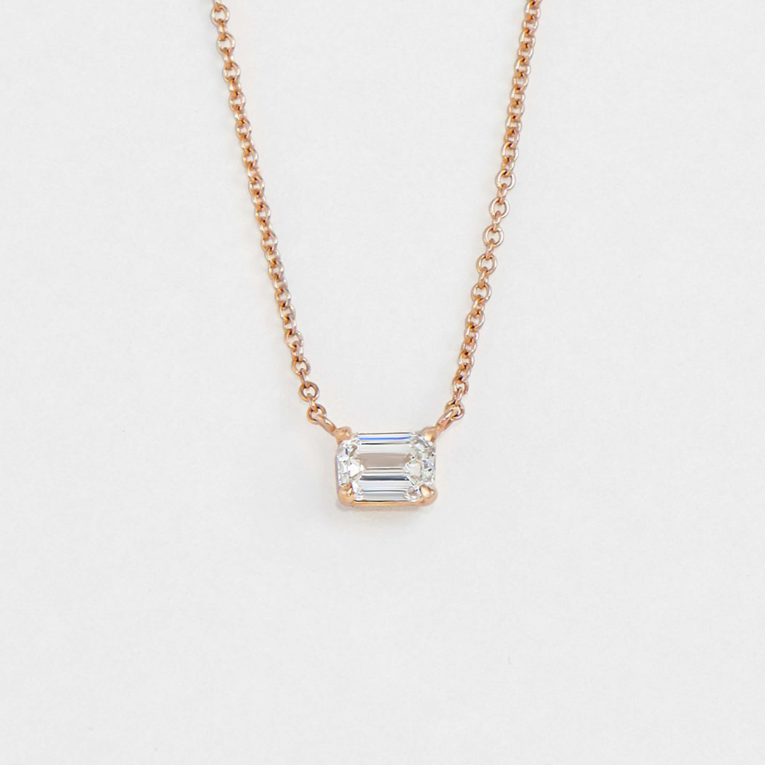 East West Emerald Cut Pendant