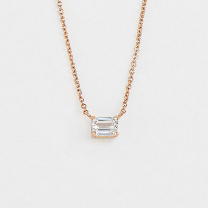 East West Emerald Cut Pendant