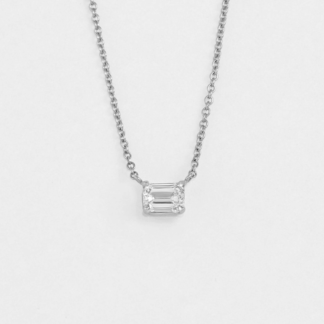 East West Emerald Cut Pendant