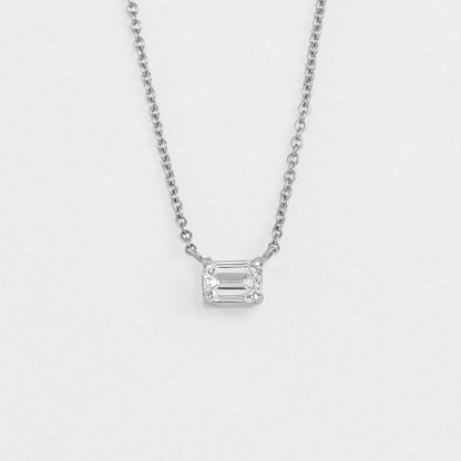 East West Emerald Cut Pendant