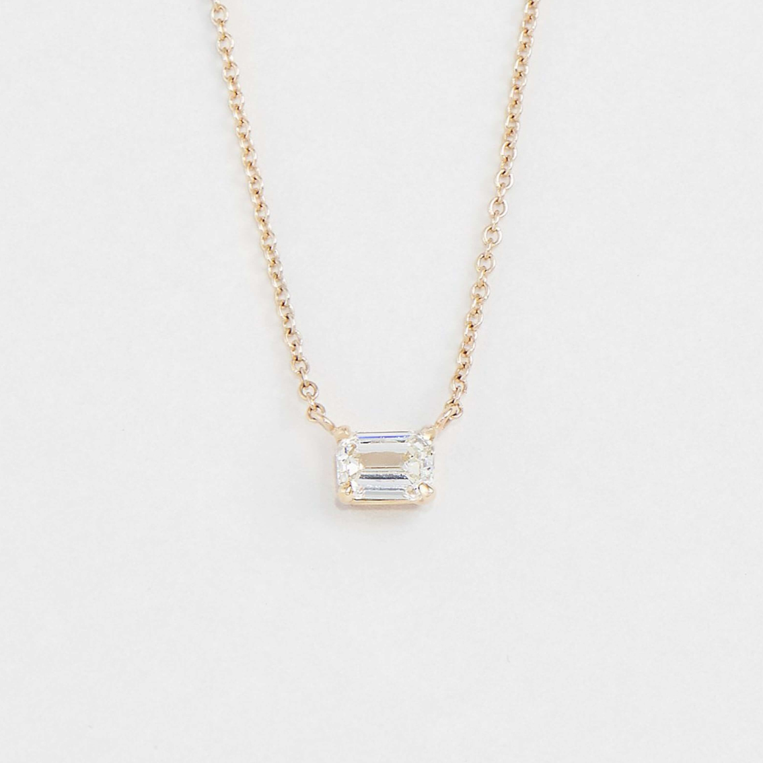 East West Emerald Cut Pendant