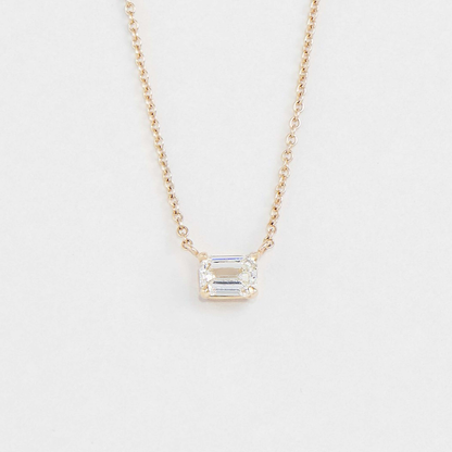 East West Emerald Cut Pendant