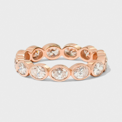 East West Bezel Set Oval Band