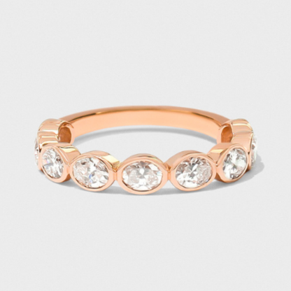 East West Bezel Set Oval Band
