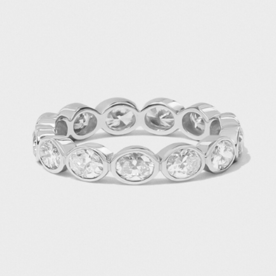 East West Bezel Set Oval Band