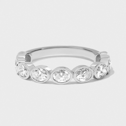 East West Bezel Set Oval Band
