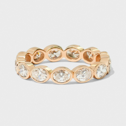 East West Bezel Set Oval Band