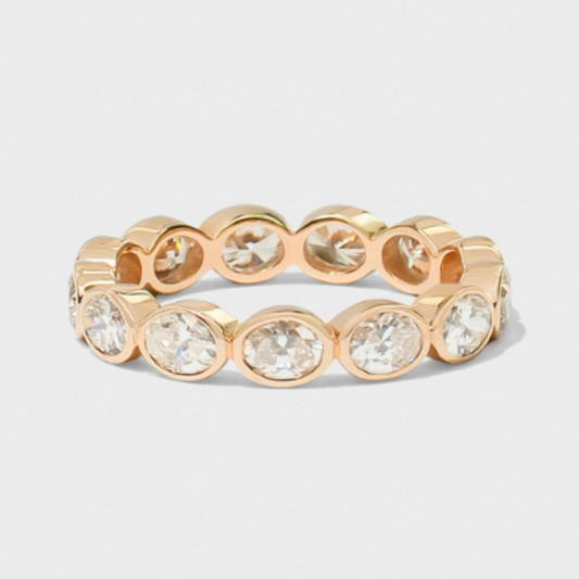 East West Bezel Set Oval Band