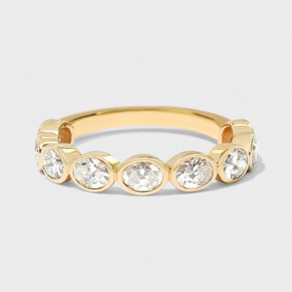 East West Bezel Set Oval Band