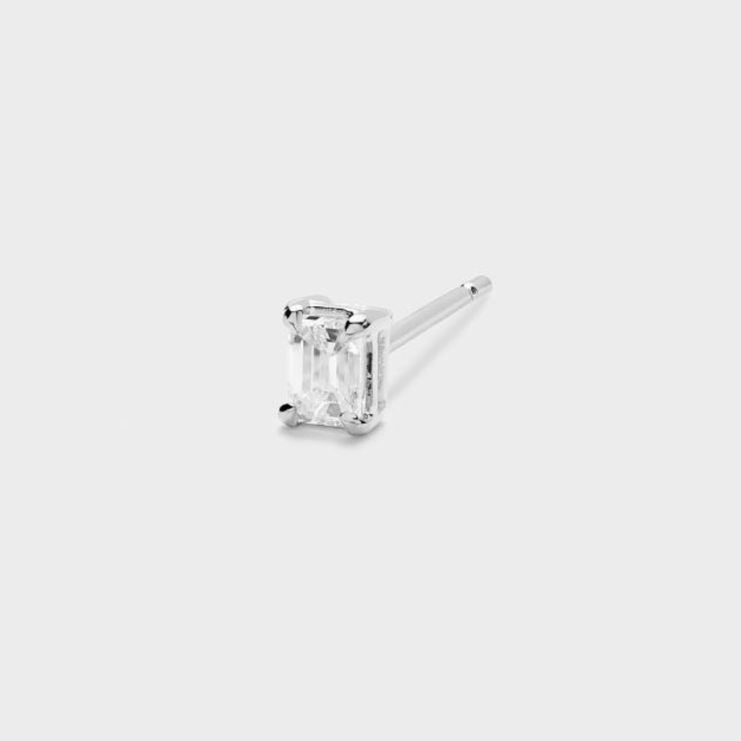 Emerald Cut Diamond Studs