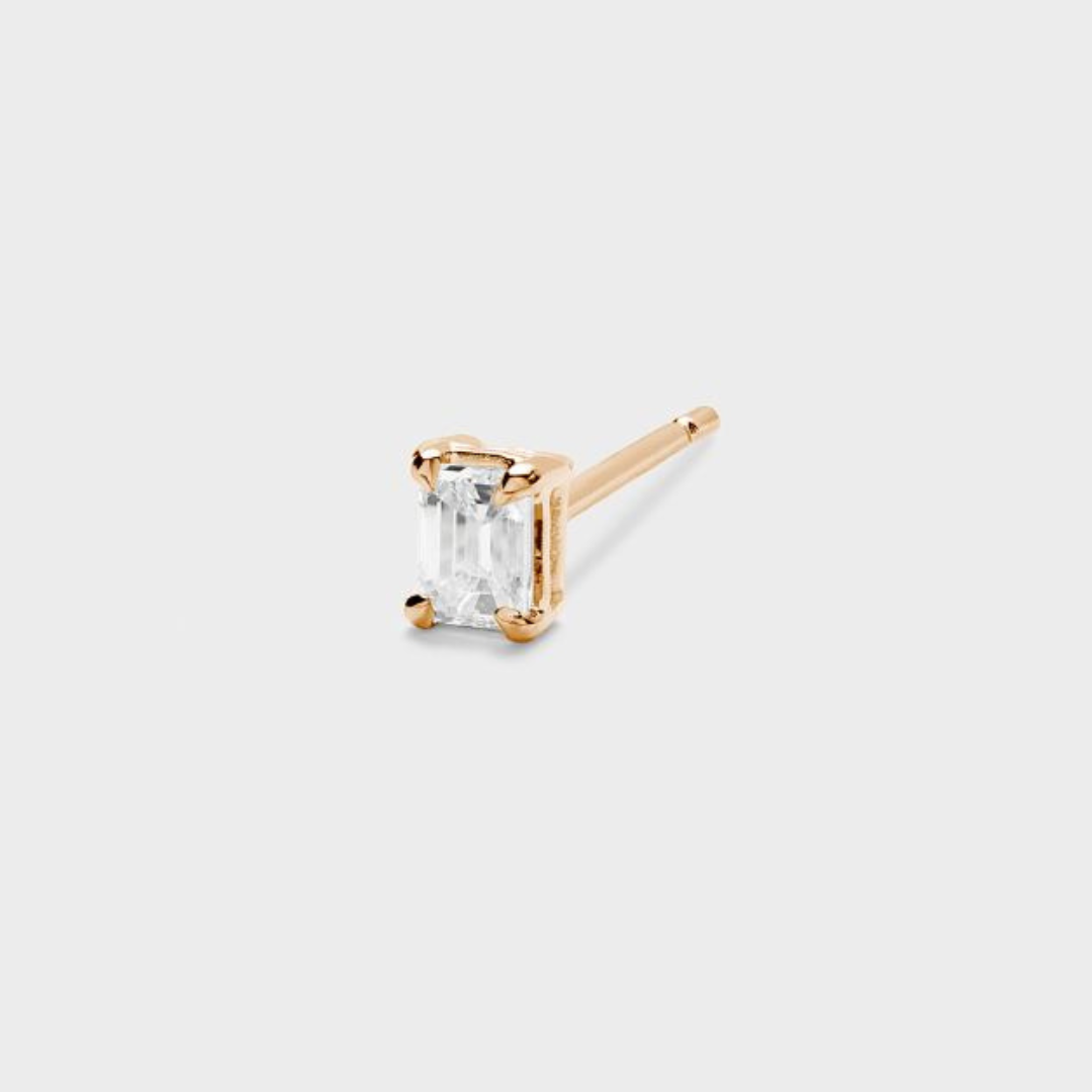 Emerald Cut Diamond Studs