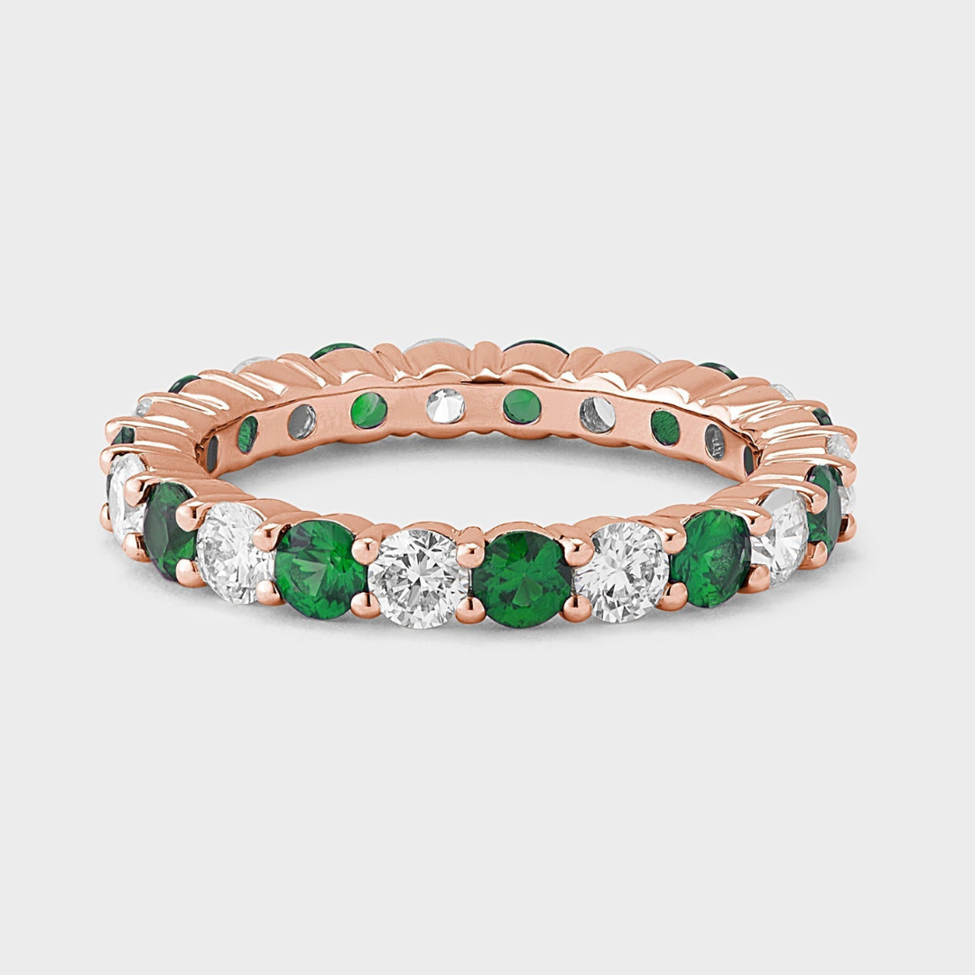Emerald Gemstone & Diamond Band
