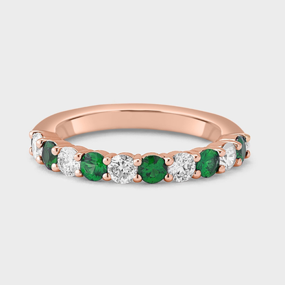 Emerald Gemstone & Diamond Band