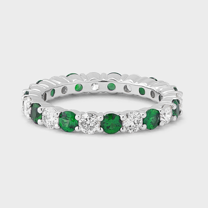 Emerald Gemstone & Diamond Band