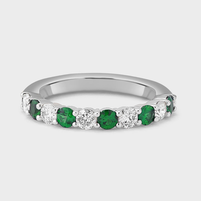 Emerald Gemstone & Diamond Band