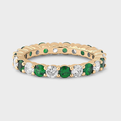 Emerald Gemstone & Diamond Band