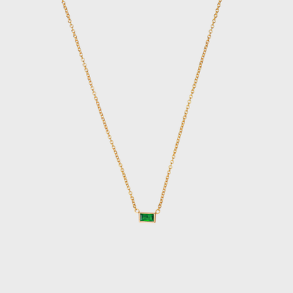 Gemstone Baguette Bezel Necklace