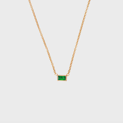 Gemstone Baguette Bezel Necklace