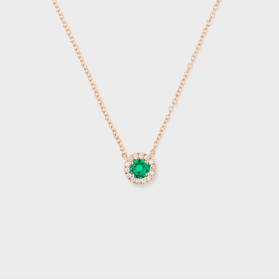 Gemstone Halo Pendant