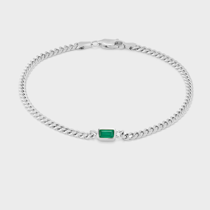 Gemstone Emerald Cut Chelsea Chain Bracelet